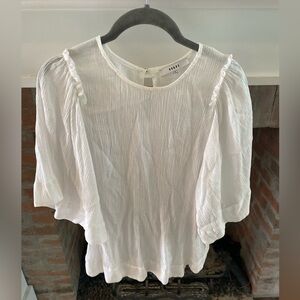 RO&DE White Lightweight Cottagecore Flutter Summer Top Fairy Medium Feminine